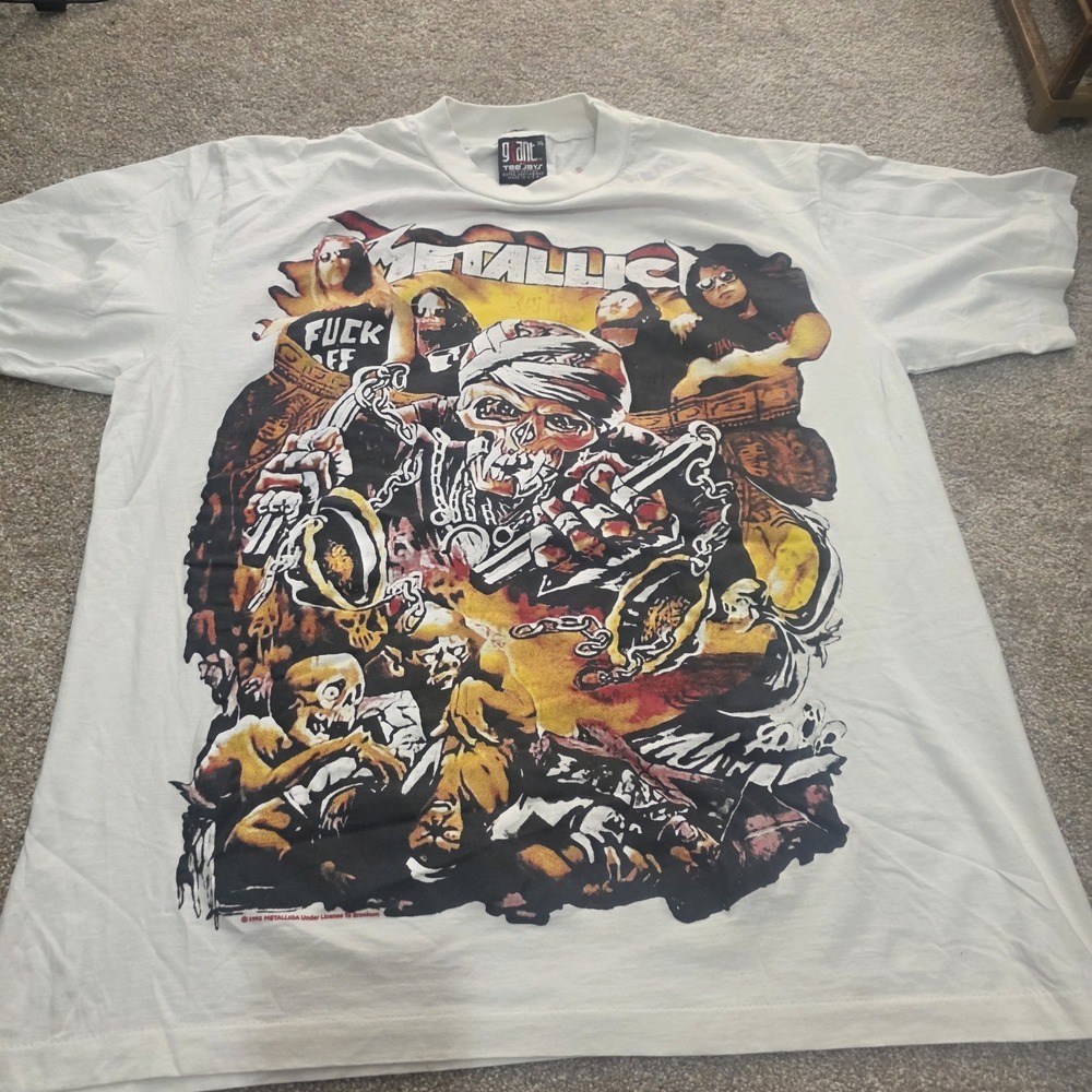 Vintage Men Metallica 1992 Don't Tread On Me TShirt Single Stitch Snake Sz XL